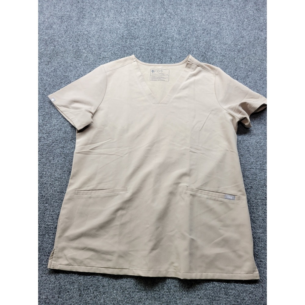 FIGS Technical Collection V-Neck Scrub Top Tan Khaki FW1100 Medium Womens